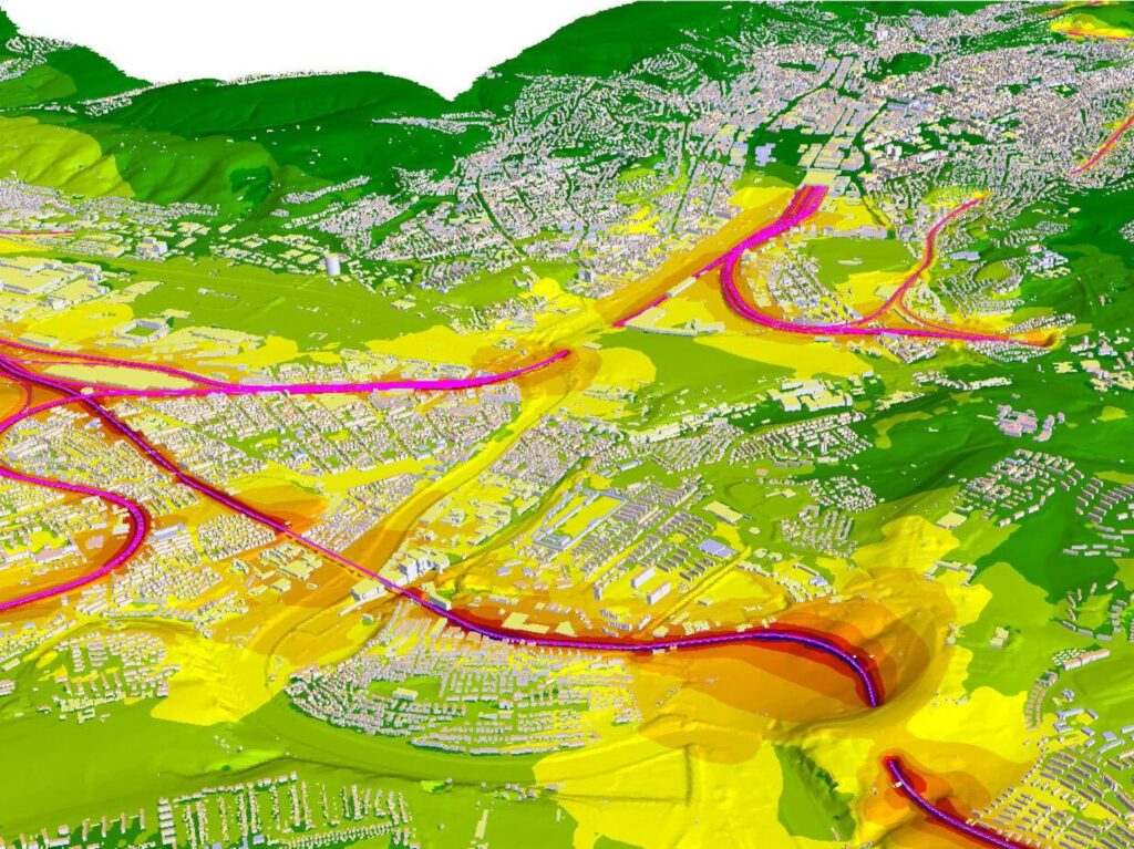 Modellazione acustica ambientale e mappa di propagazione del rumore